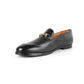 Handmade Black Color Genuine Leather Stylish Loafers Apron Toe Shoes For Men's