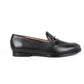 Handmade Black Color Genuine Leather Stylish Loafers Apron Toe Shoes For Men's