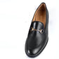 Handmade Black Color Genuine Leather Stylish Loafers Apron Toe Shoes For Men's