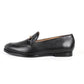 Handmade Black Color Genuine Leather Stylish Loafers Apron Toe Shoes For Men's