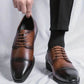 Handmade Brown Color Genuine Leather Cap Toe Black Shaded Stylish Oxfords Dress Shoes For Men's