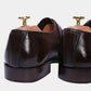 Handmade Chocolate Brown Color Genuine Leather Stylish Cap Toe Strap Shoes For Men's