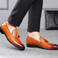 Handmade Tan Color Maroon Shaded Genuine Alligator Textured Leather Stylish Loafers with Tasseled Shoes For Men's