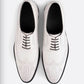 Handmade White Color Genuine Leather Wing Tip Classic Brogue's Stylish Oxfords Dress Shoes For Men's