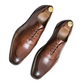 Handmade Dark Tan Color Genuine Leather Apron Toe Black Shaded Stylish Oxfords Dress Shoes For Men's