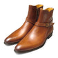 Handmade Tan Color Genuine Leather High Ankle Stylish Rounded Strap Jodhpurs Boots For Men's