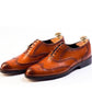 Handmade Orange, Black Color Genuine Leather Wing Tip Brogues Stylish Oxfords Dress Shoes For Men's