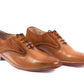 Handmade Tan Color Genuine Leather & Suede Stylish Oxfords Dress Shoes For Men's