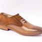 Handmade Tan Color Genuine Leather & Suede Stylish Oxfords Dress Shoes For Men's