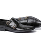 Handmade Black Color Genuine Calf Leather Stylish Belgian Double Monk Strap Cap Toe Shoes For Men's