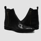 Handmade Black Color Genuine Patent Leather High Ankle Stylish Side Zipper Boots For Men's