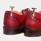 Handmade Red Color Genuine Leather Brogue's  Wing Tip Lace Up Stylish Oxfords Dress Shoes For Men's