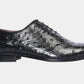 Handmade Black Color Genuine Leather Ostrich Skin Stylish Lace Up Shoes For Men's