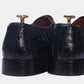 Handmade Black Color Original Leather Ostrich Skin Stylish Cap Toe Belgian Monk Strap Shoes For Men's