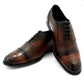 Handmade Chocolate Brown Color Genuine Leather Alligator Textured Stylish Cap Toe Lace Up Shoes For Men's