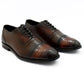 Handmade Chocolate Brown Color Genuine Leather Alligator Textured Stylish Cap Toe Lace Up Shoes For Men's