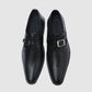 Handmade Black Color Original Leather Stylish Monk Strap Lace Up Shoes For Men's