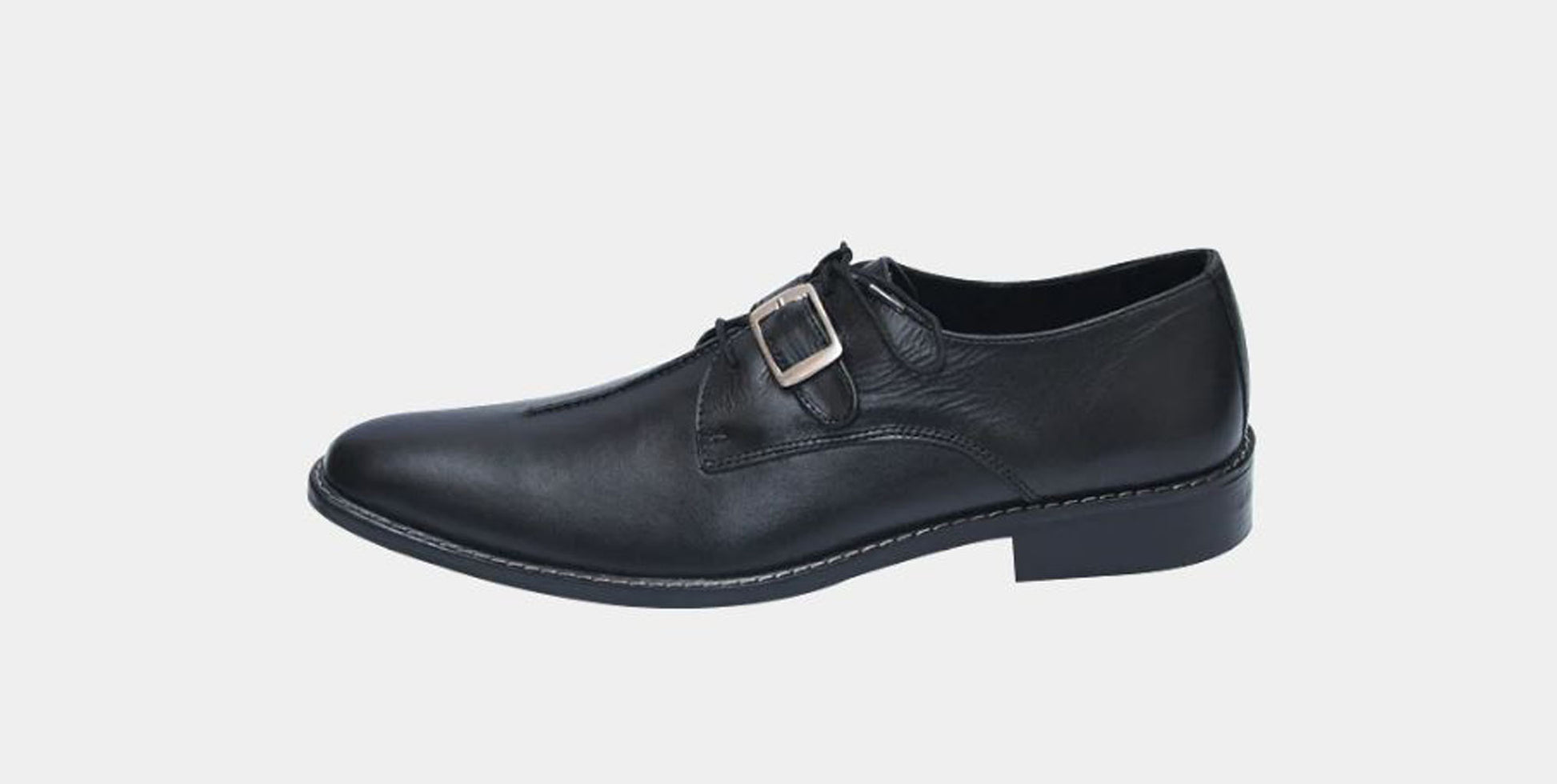 Handmade Black Color Original Leather Stylish Monk Strap Lace Up Shoes For Men's