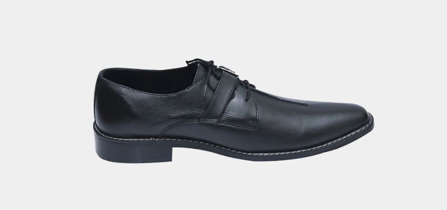 Handmade Black Color Original Leather Stylish Monk Strap Lace Up Shoes For Men's
