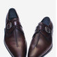 Handmade Chocolate Brown Color Genuine Calf Leather Stylish Monk Strap Dress Shoes For Men's