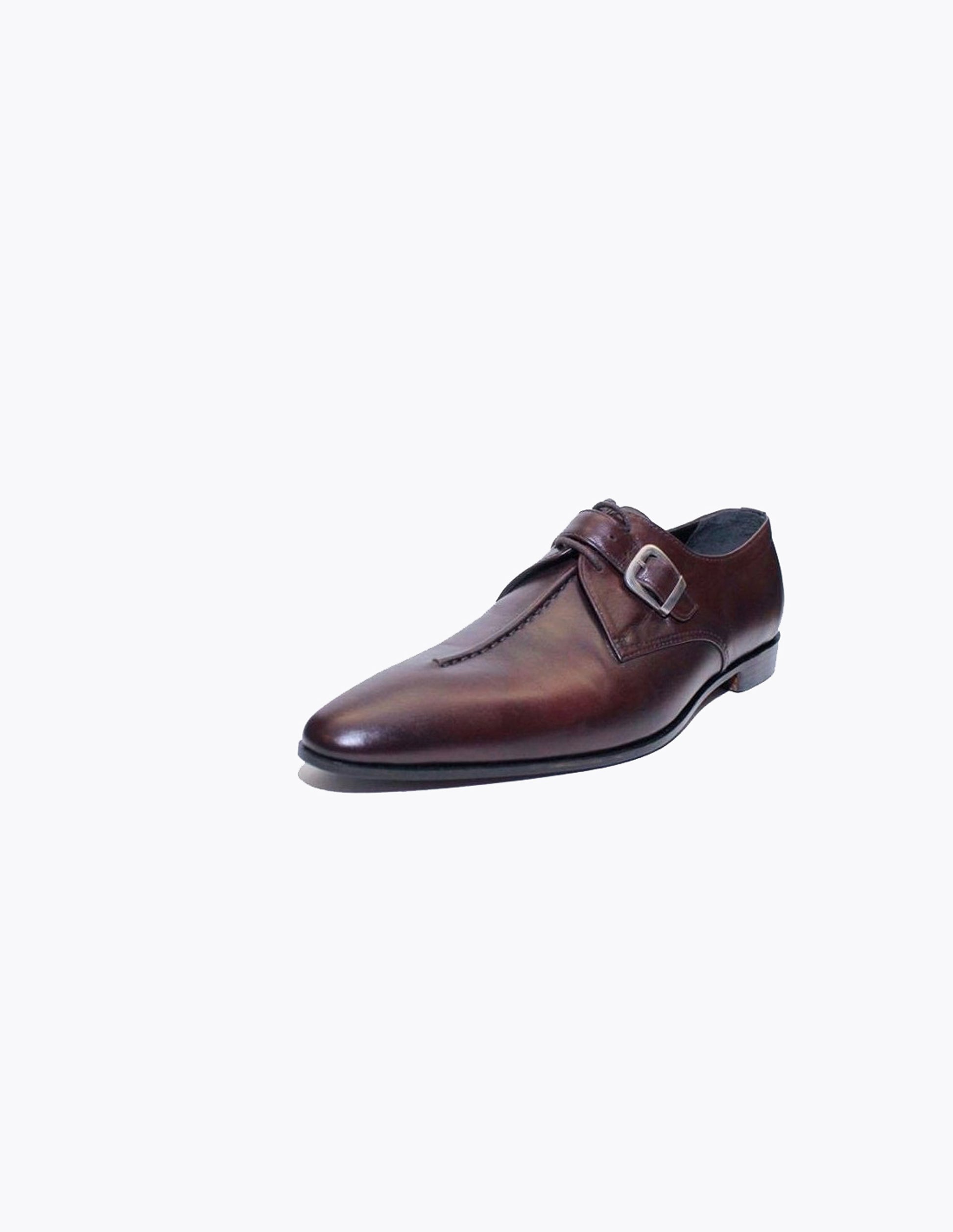 Handmade Chocolate Brown Color Genuine Calf Leather Stylish Monk Strap Dress Shoes For Men's
