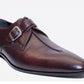Handmade Chocolate Brown Color Genuine Calf Leather Stylish Monk Strap Dress Shoes For Men's