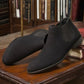 Handmade Black Color Genuine Leather Suede Half Ankle Stylish Chelsea Boots For Men's