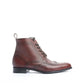 Handmade Chocolate Brown Color Genuine Calf Leather Ankle High Stylish Wing Tip Brogue's Boots For Men's