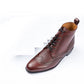 Handmade Chocolate Brown Color Genuine Calf Leather Ankle High Stylish Wing Tip Brogue's Boots For Men's