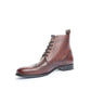 Handmade Chocolate Brown Color Genuine Calf Leather Ankle High Stylish Wing Tip Brogue's Boots For Men's