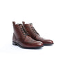 Handmade Chocolate Brown Color Genuine Calf Leather Ankle High Stylish Wing Tip Brogue's Boots For Men's